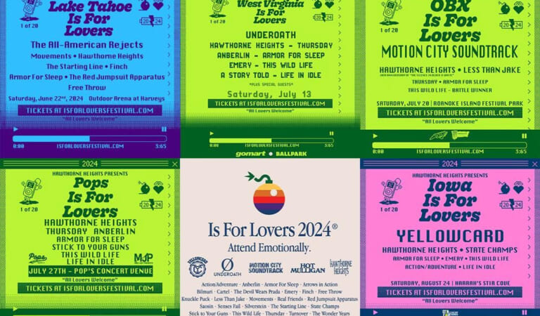 Is For Lovers 2024 lineups (Thursday, Underoath, All-American Rejects, Starting Line, Hot Mulligan, more)